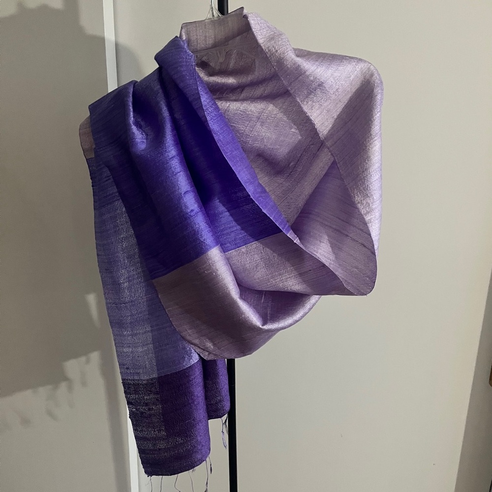 Natural Silk Handwoven stylish Lavender Mauve Purple STOLE SCARF SHAWL WRAP  72"